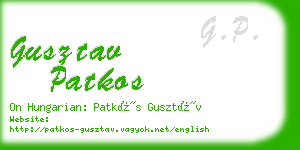 gusztav patkos business card